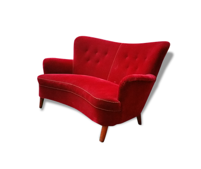 Canapé vintage suedois  année 40/50 wing arc curved  Carl Malmsten