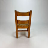 Mid century pine and rush dining chairs, set of 6, 1960s