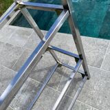 Display bookshelf modular wall shelf glass and chrome vintage 1970s