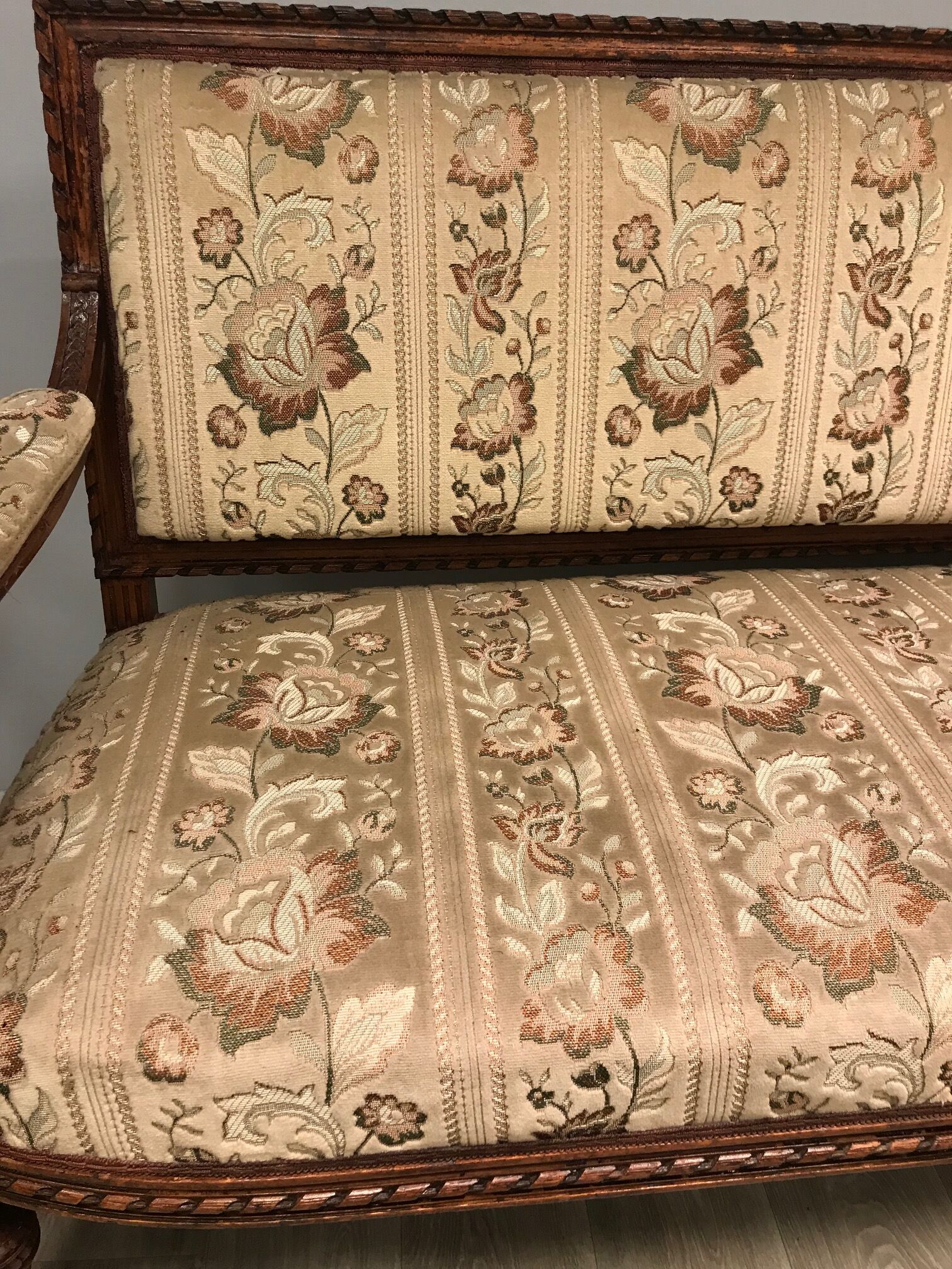 Sofa set and two armchairs, antique 19th century