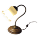 Tulip table lamp with a swan neck in brass and opaline Art Deco.