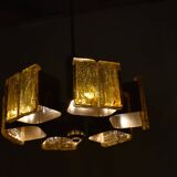 Mid-century design brass and resin pendant, 1960s / Hungary