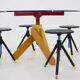 Italian Postmodern Adjustable "Screw" Dining Table and Four Stools in the Style