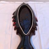 Ancien plat poisson céramique marron rouge vintage