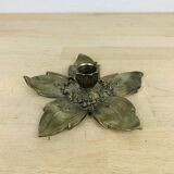Vintage brass flower candle holder