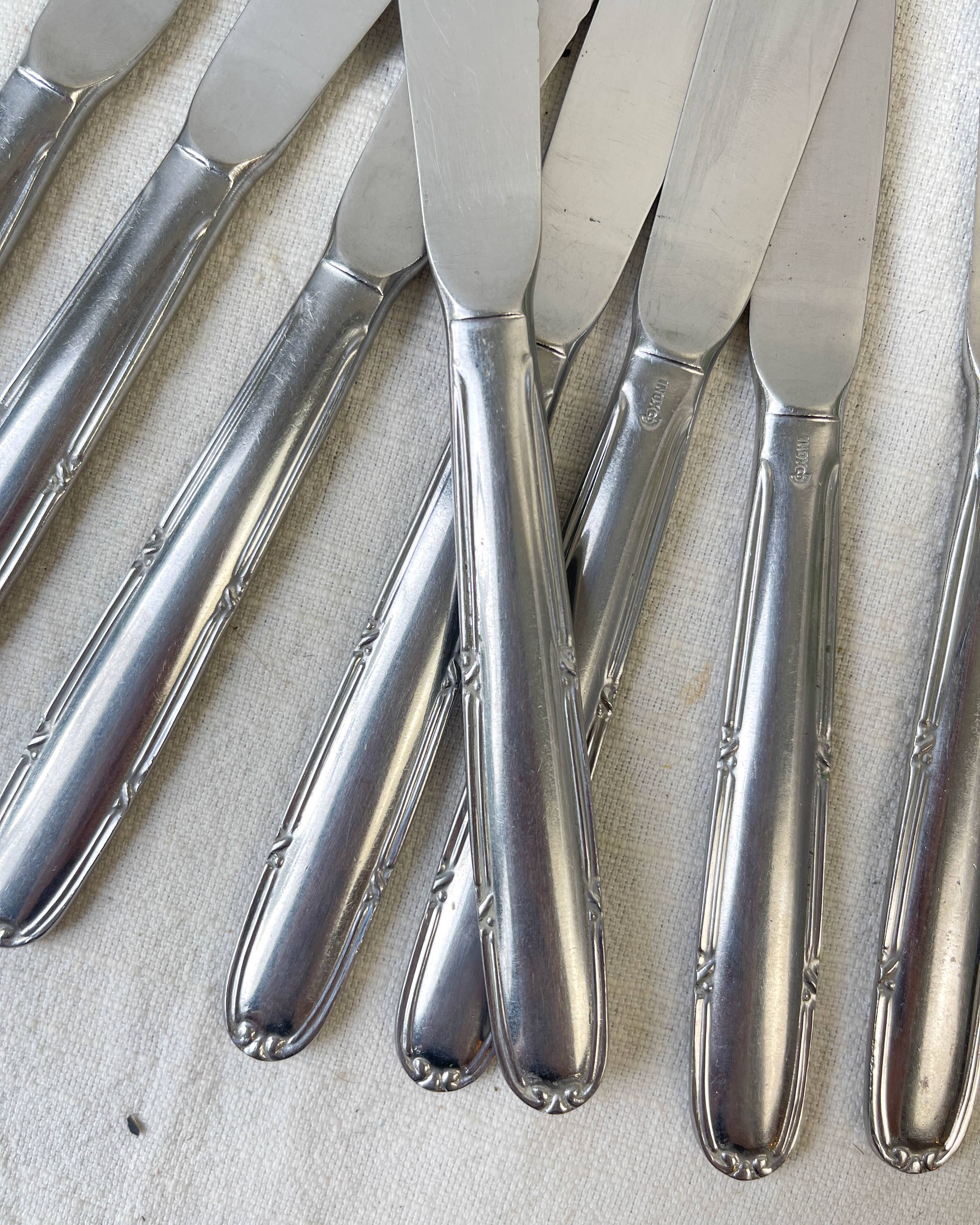 8 vintage stainless steel knives made in France