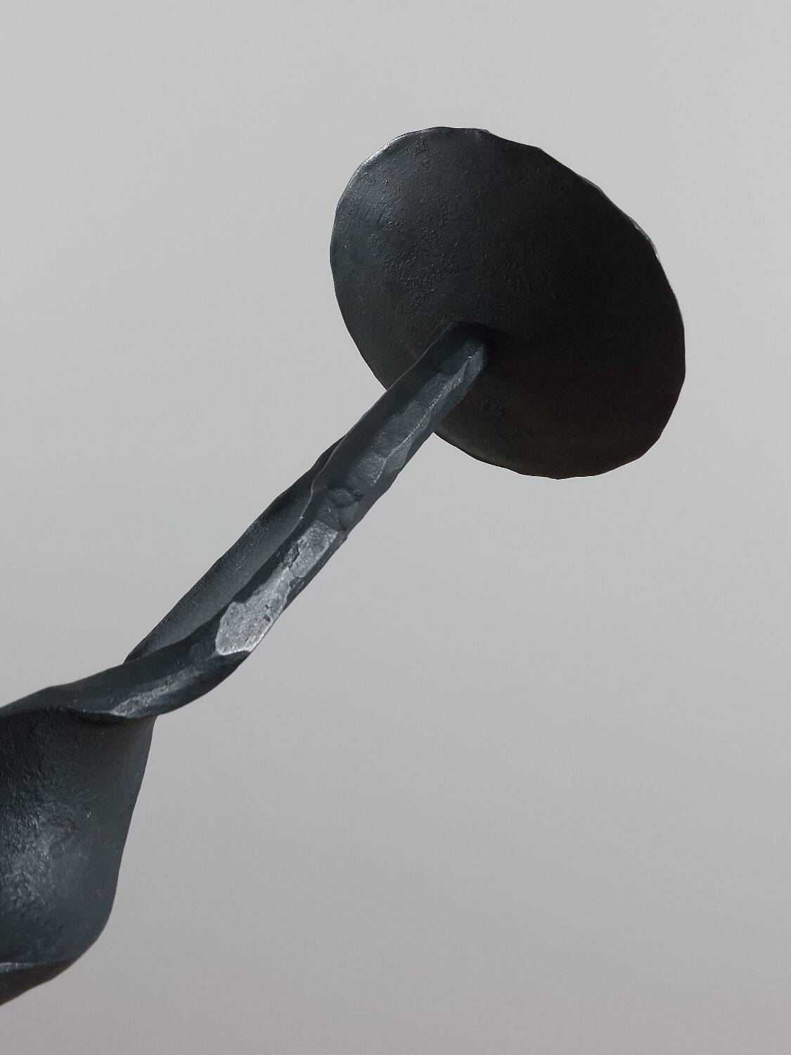 Vintage Mid Century brutalist handforged candleholder