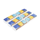 Set de 6 porte couteaux bleu et jaune en céramique, années 80