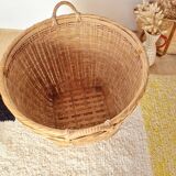 Storage basket for a plant pot in vintage rattan
