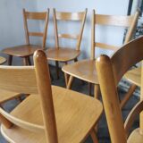 Set of 8 vintage bistro chairs 1960