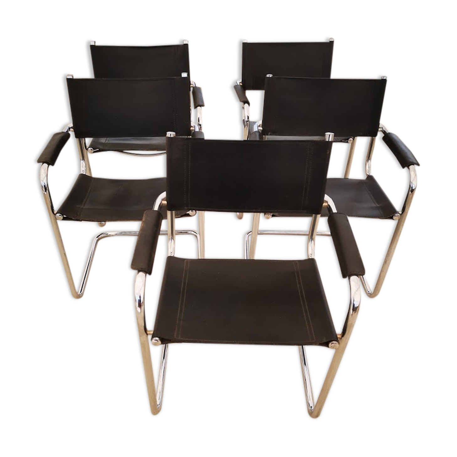 Set of 5 armchairs 1980