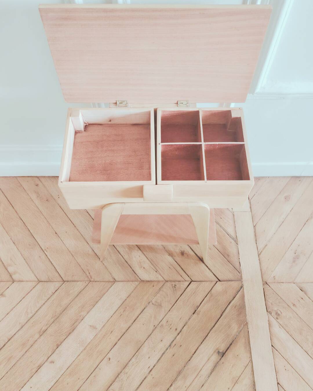 Worker/ Renovated vintage Scandinavian bedside table, 1950s-60s