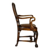Antique Bergère Armchair Thomas Chippendale carved Claw & Ball leather