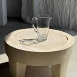 Carafe à anse en verre belle matière pied motifs billes de verre H21