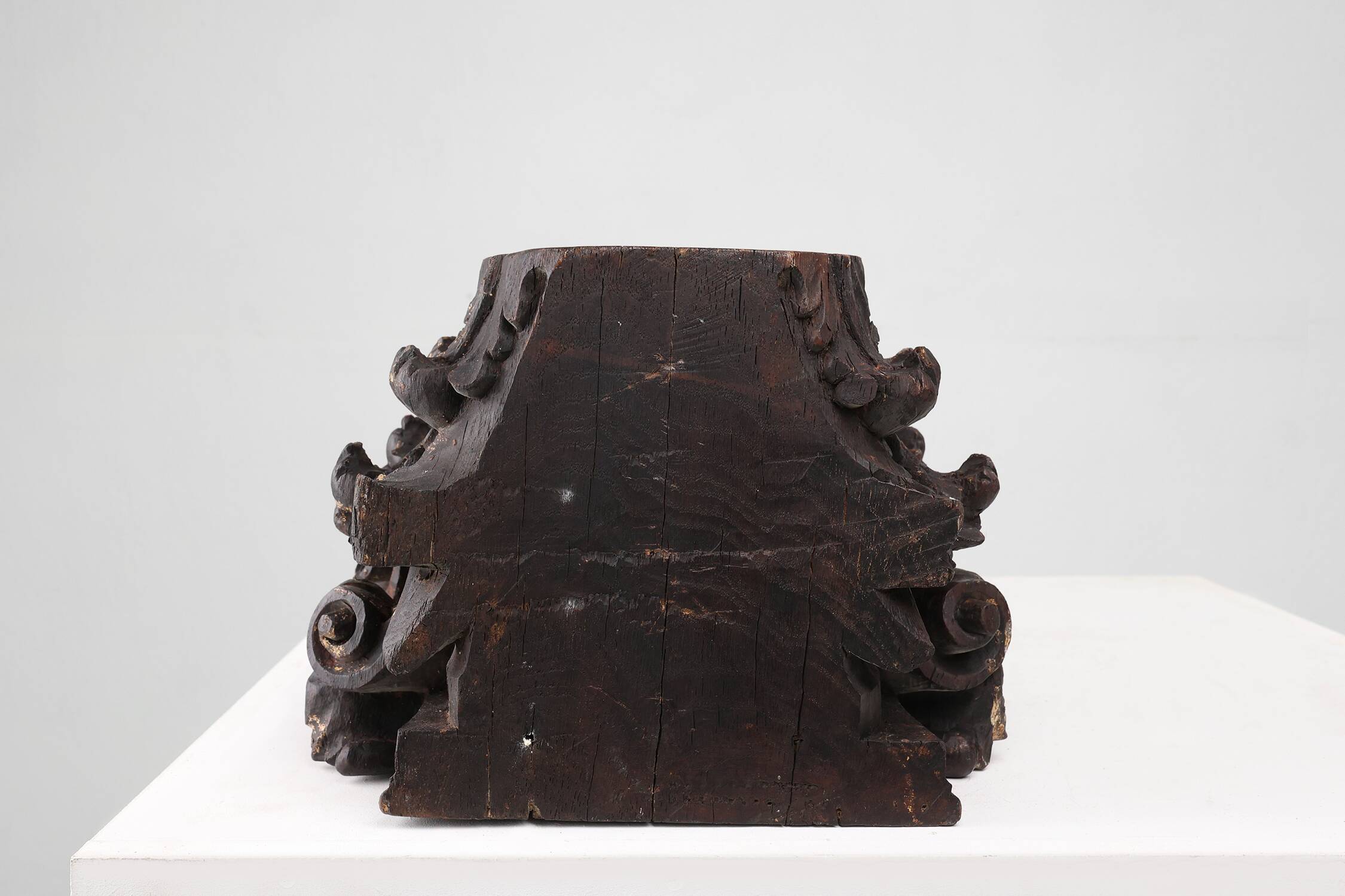 An ancient hand carved Corinthian column capital, France, 18th century