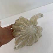 Murano Barovier 'Zebrati' Decor Glass Shell Bowl Hollywood Regency, 1960s