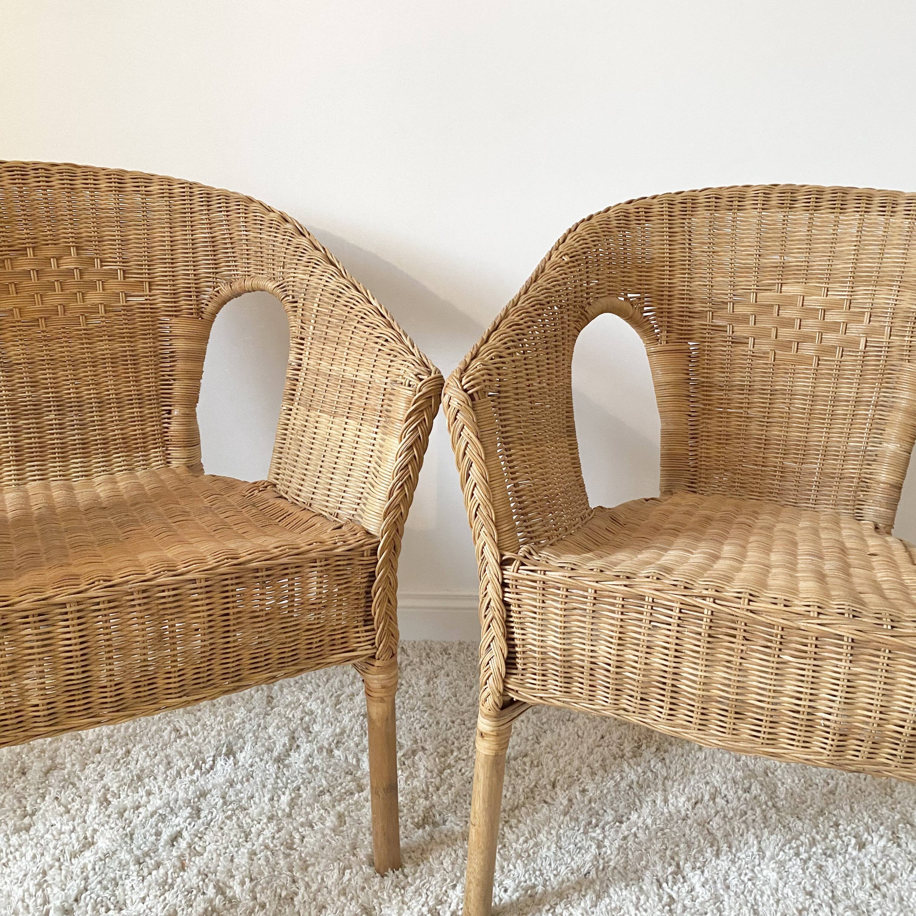 Vintage rattan armchair