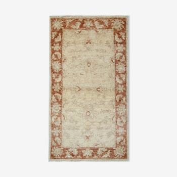 Tapis traditionnel Zeigler crème tissé à la main - 65x118cm