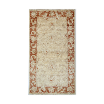 Cream Rug Handwoven Traditional Zeigler Carpet- 65x118cm