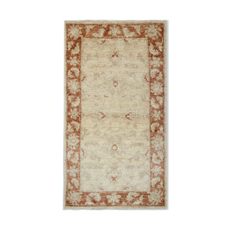 Tapis traditionnel Zeigler crème tissé à la main - 65x118cm