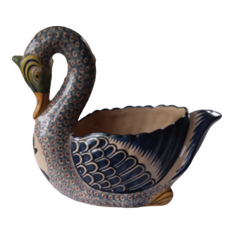 Swan pot cover Henriot Quimper