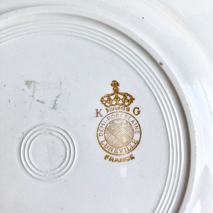 6 dessert plates demi-porcelaine Lunéville