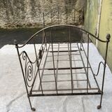 Folding bed in wrought iron 19th century