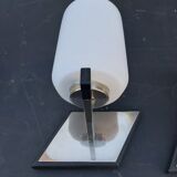 Pair of vintage metal and opaline wall light