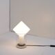 Lampe de table Peill & Putzler en verre blanc et chrome, 1970