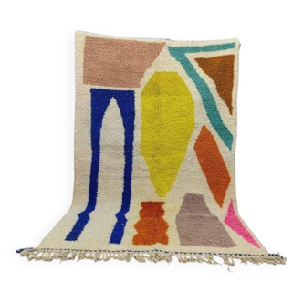 Large colourful Berber rug handwoven 200x300 cm