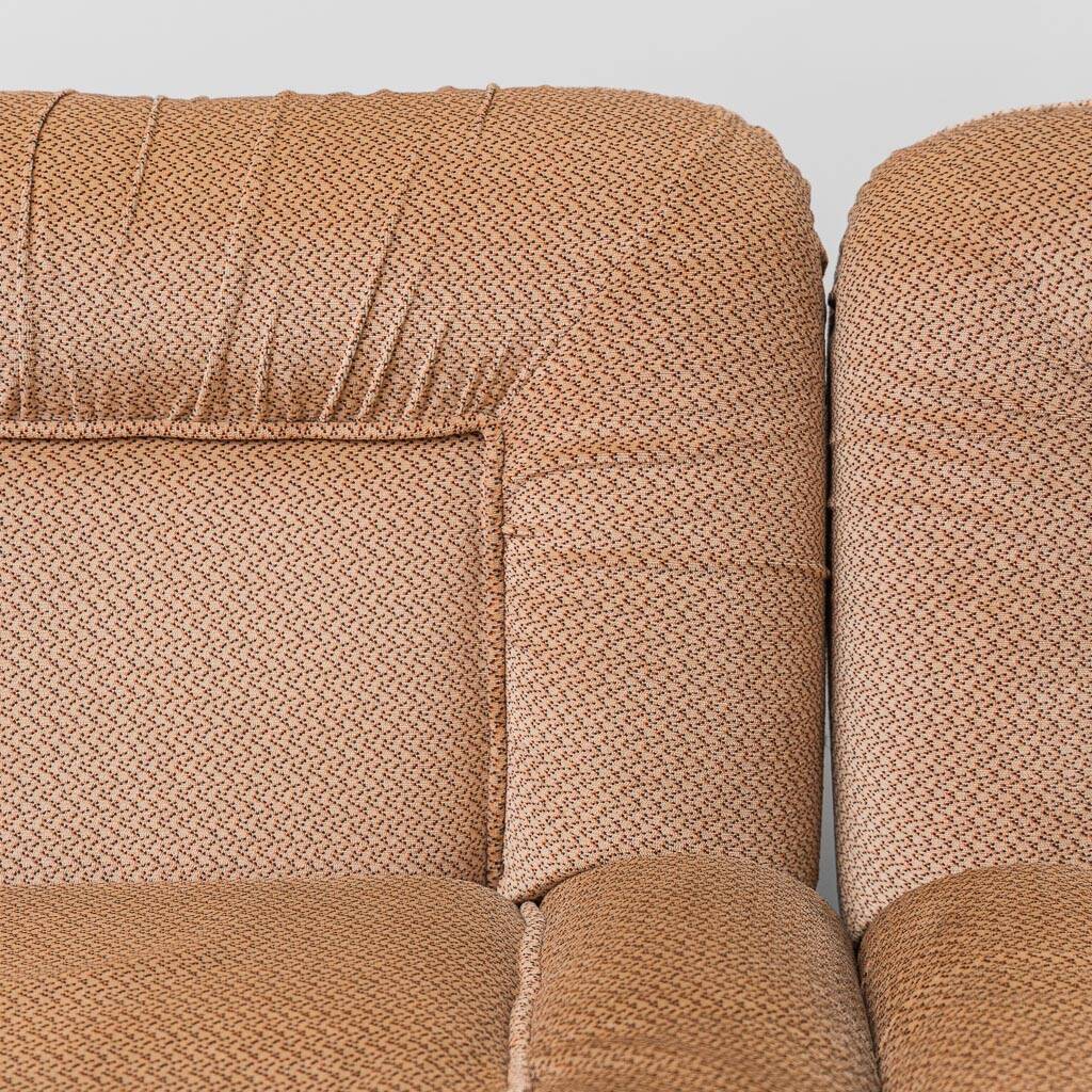 Ensemble de 3 poltrone modulari en tessuto beige anni '70 vintage modernariato