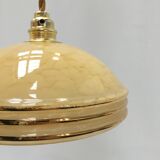 Yellow Clichy glass suspension and golden eder