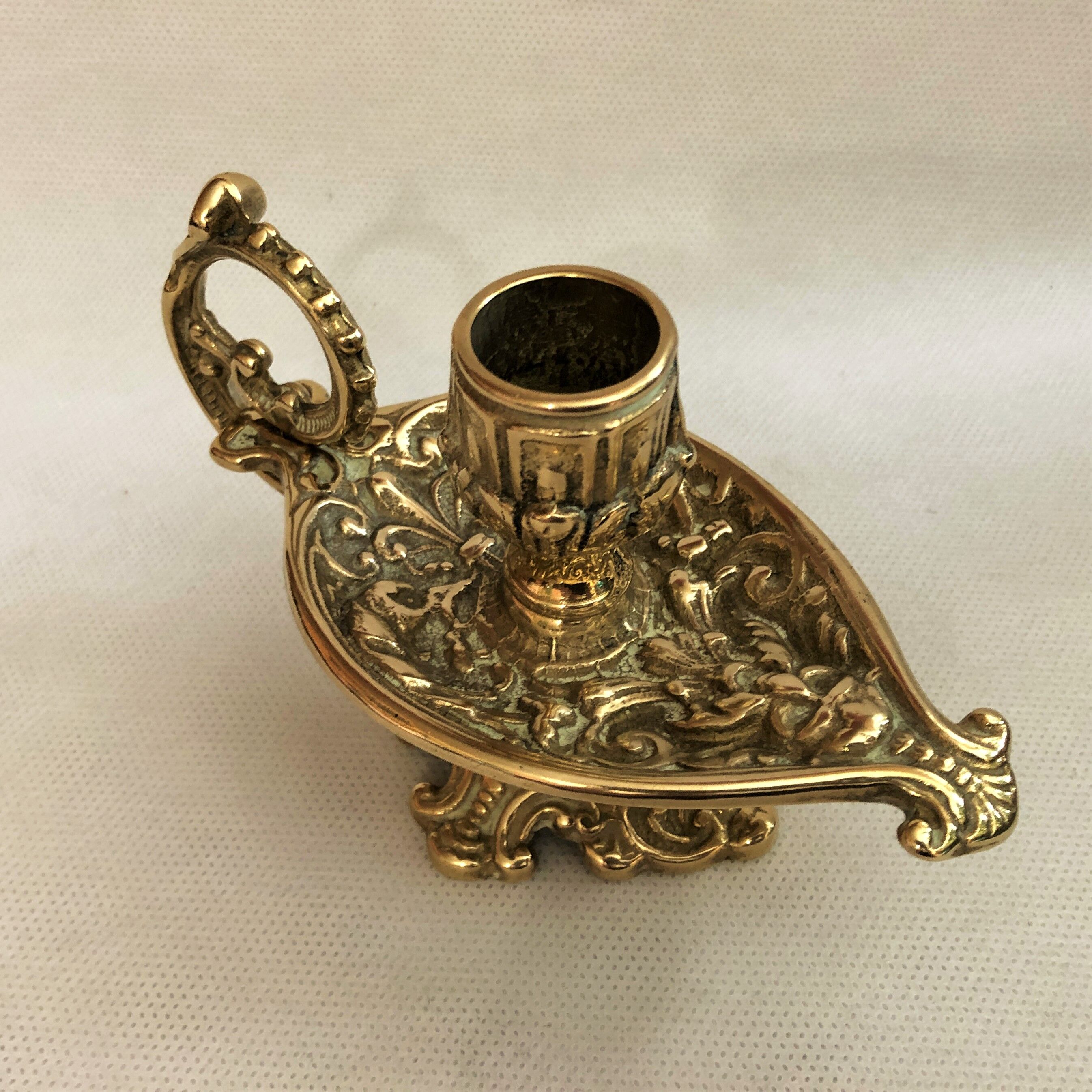 Golden brass candle holder Napoleon III style