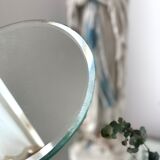 Beveled mirror on stand