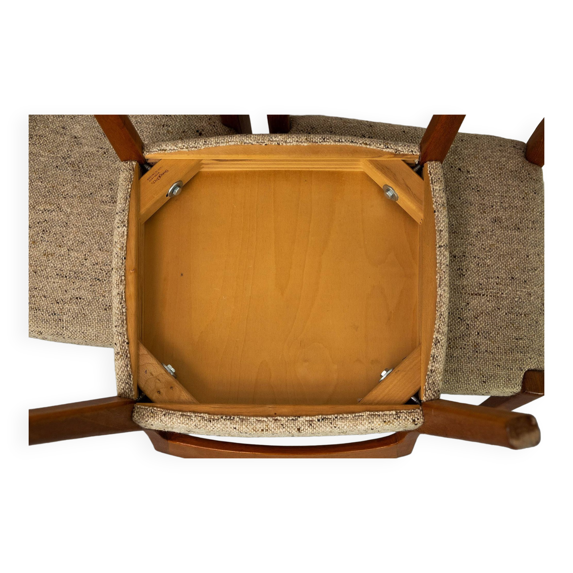 Set of 4 Teak and Wool Dining Chairs by Swegards, Sweden, 1960s