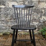 Chaise scandinave Sven Erik Fryklund pour HagaFors bois noirci 1950