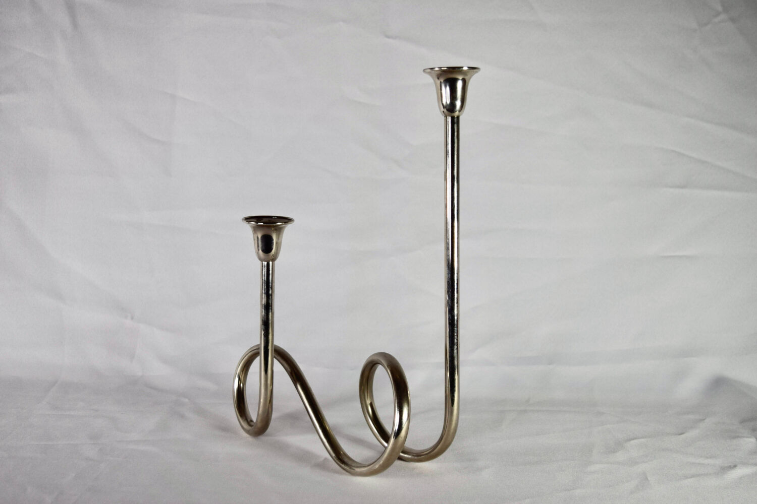 Two-light chrome candle holder