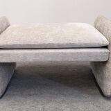Velvet ottoman footstool by Steiner, France circa 1970