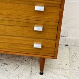 Vintage teak chest of drawers with 4 drawers from the 1960s in G-Plan style.