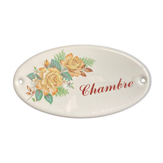 Enamelled sign Chambre