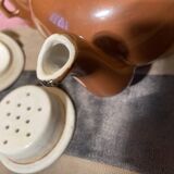 Cafetière ancienne marron complète Terre de Fer