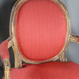 Louis XVI style cabriolet medallion armchair