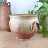 Grand Cache-Pot en Grès Vernissé – Signé Accolay n 18, H 19,5 cm