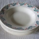 6 soup plates from Moulin des loups model “Houx” in good condition