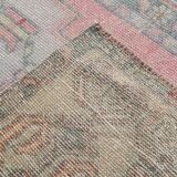 4x8 Soft Pink Geometric Handmade Vintage Rug, 128x242Cm