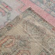 4x8 Soft Pink Geometric Handmade Vintage Rug, 128x242Cm