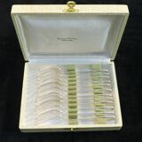 Box 12 knives entremet dessert silver metal cheese