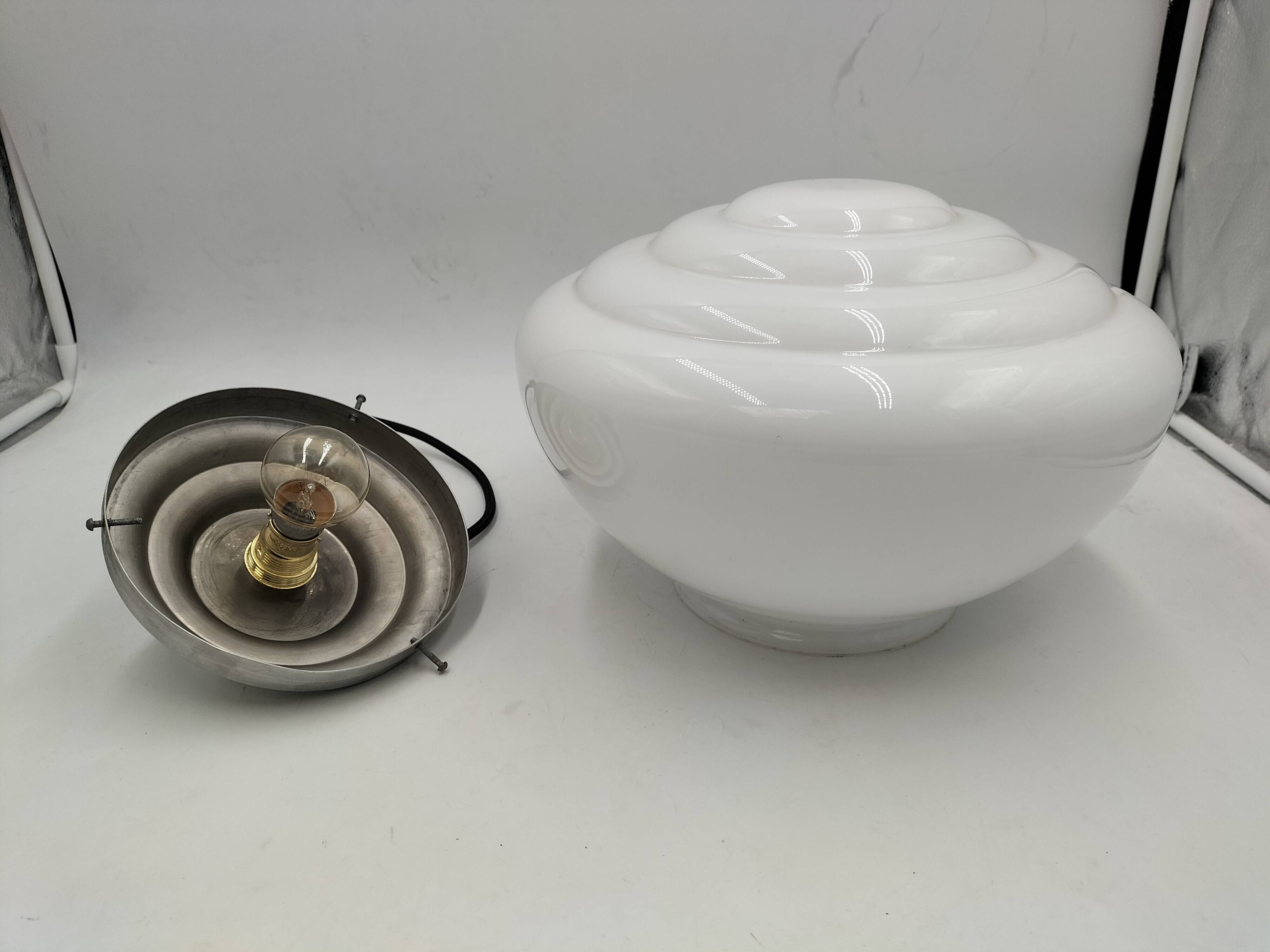 Opaline art deco pendant light