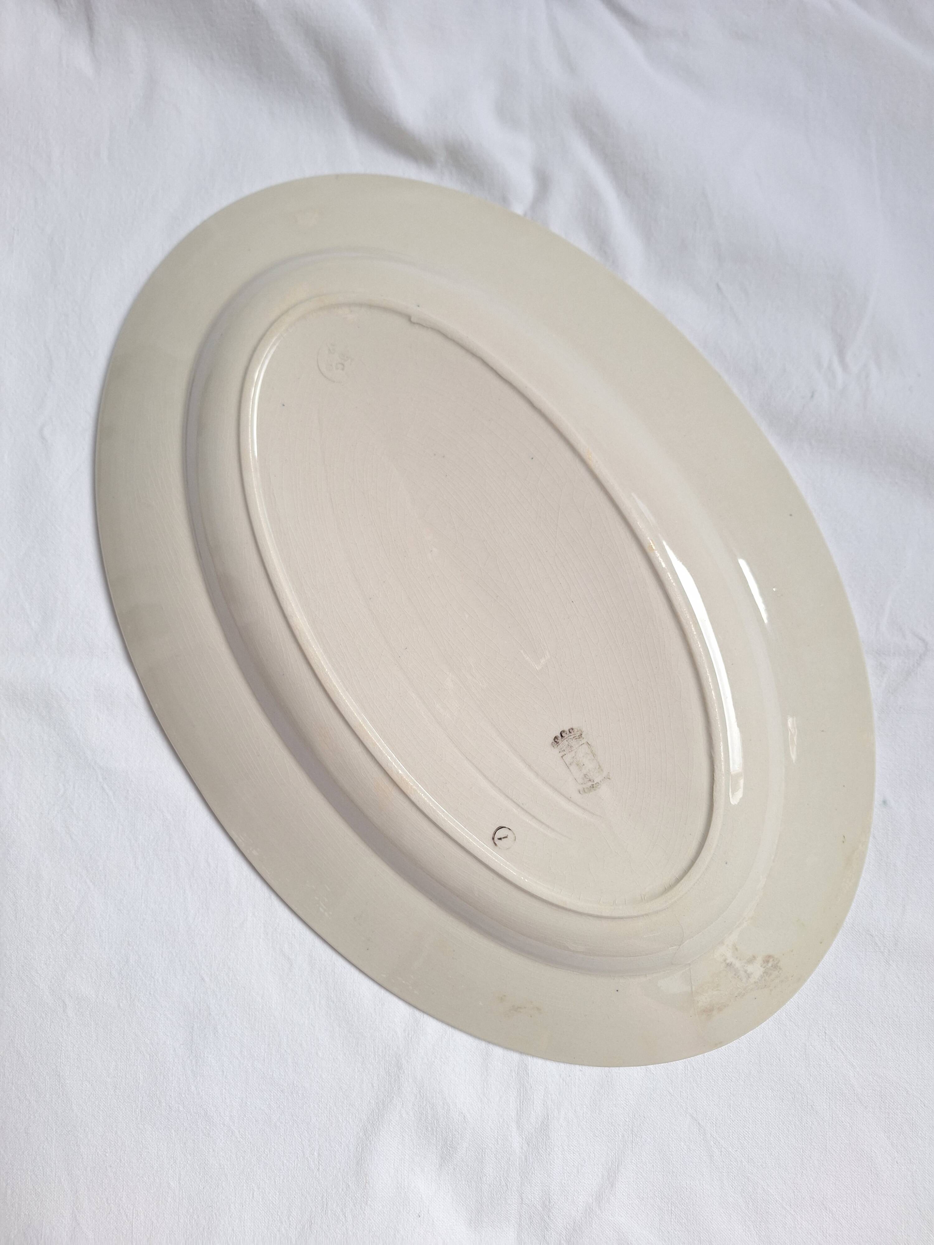 Longwy art deco oval dish