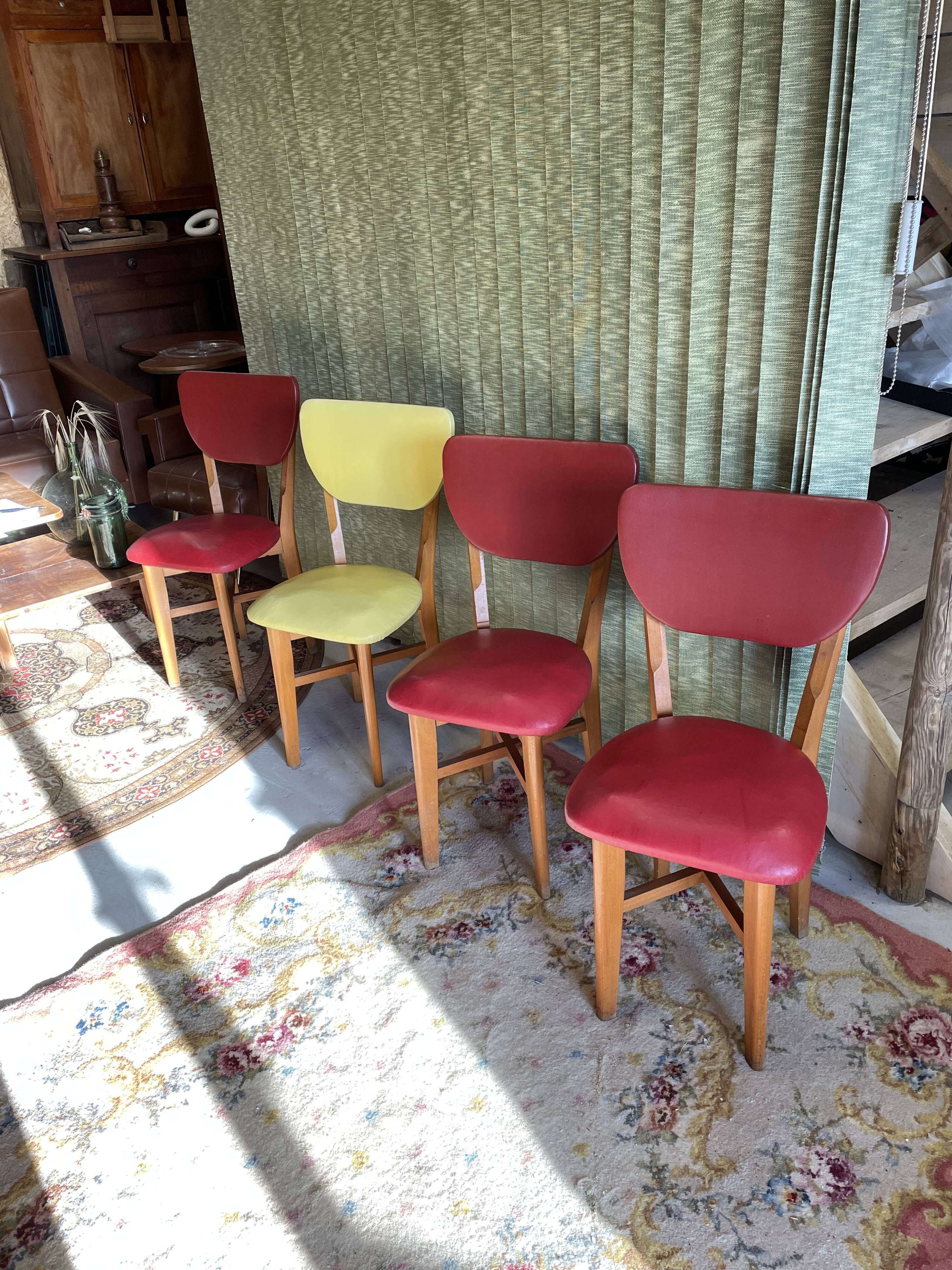 Set 4 chairs vintage bistro year 50/60